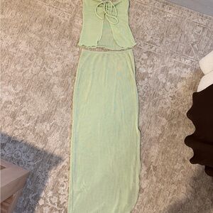 Edikted Light Green Two-Piece Dress